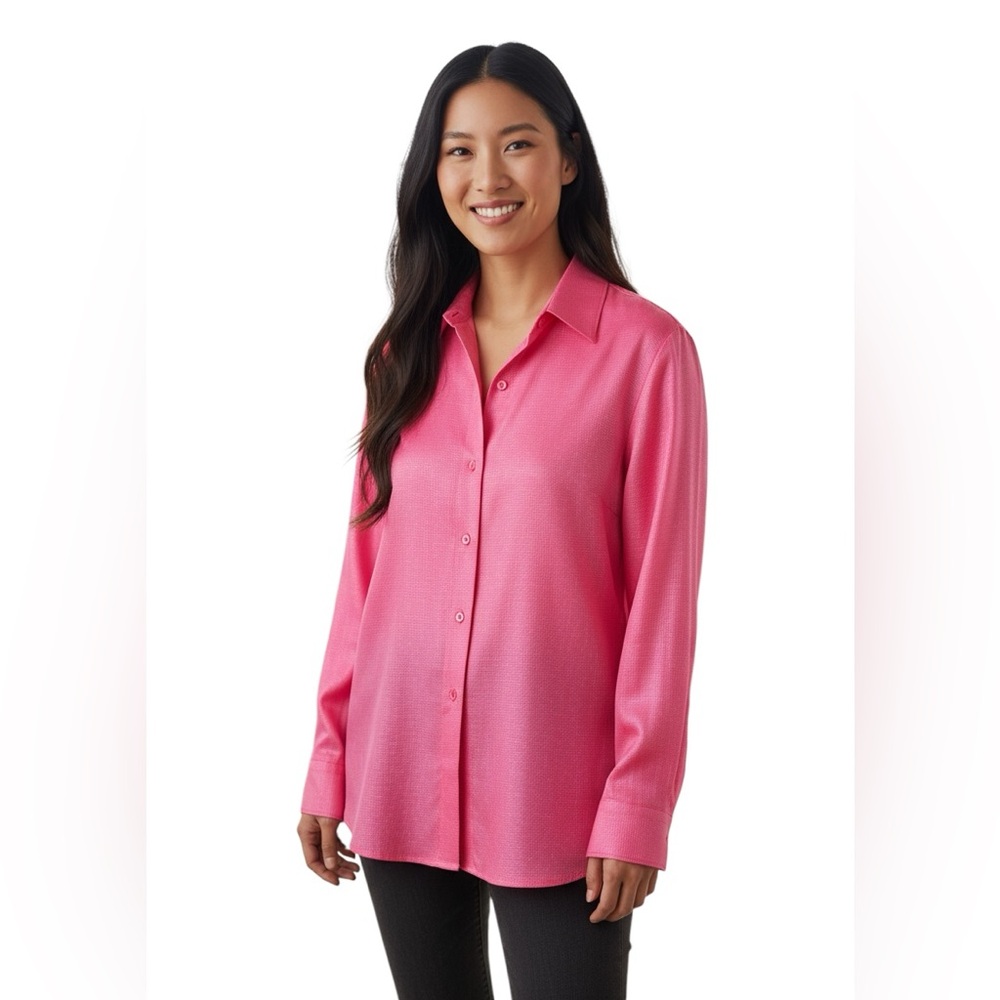 NWT’s Linda Allard Ellen Tracy silk corp core minimalist long sleeve shirt